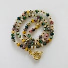 Multi coloured semi precious stone necklace 