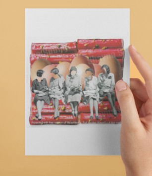 'The Luncheon' card printed from handmade collage 