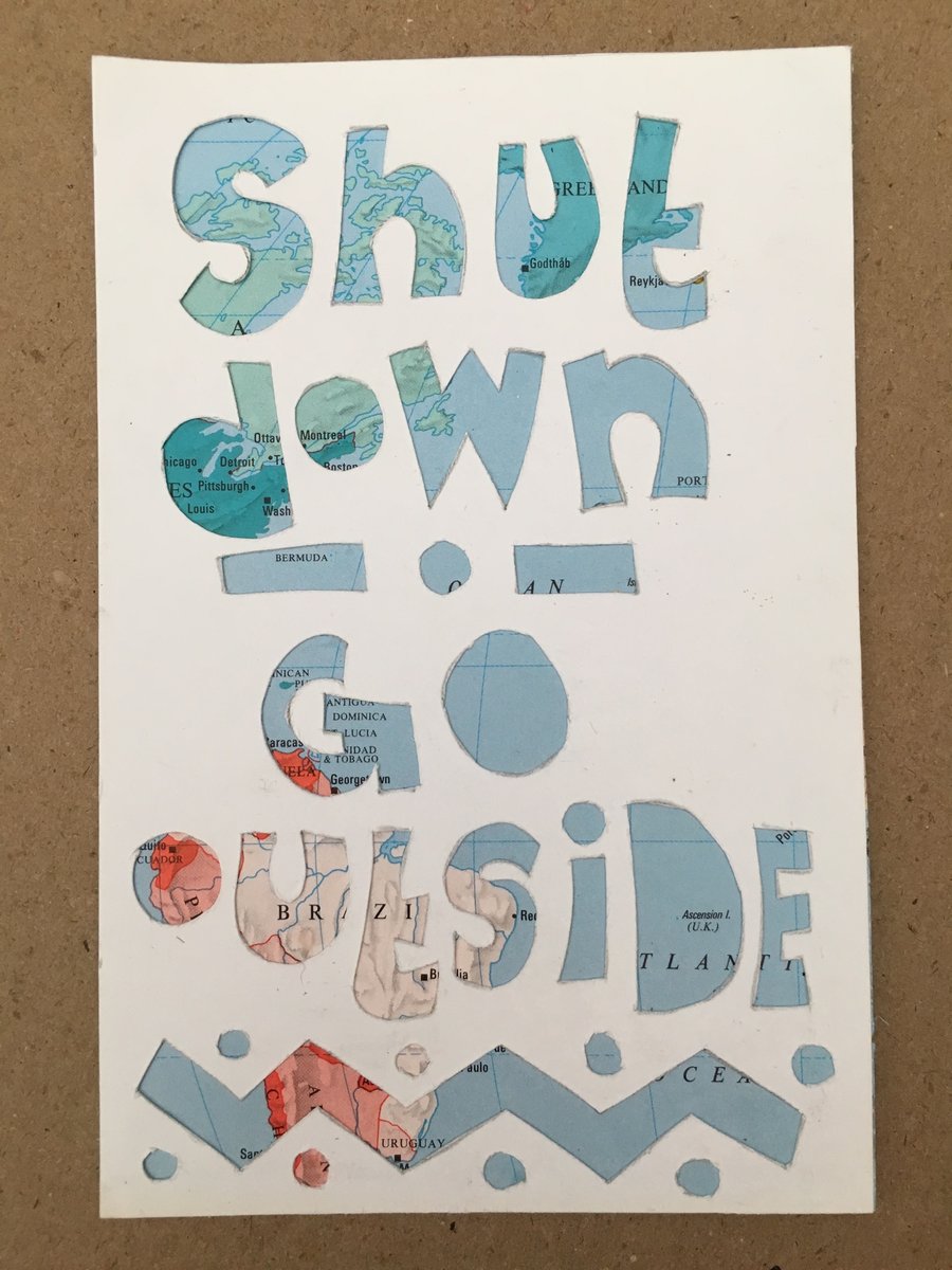 (TXT28) Handcut artwork: Shut down go outside