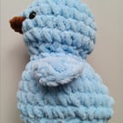 Crochet Plushie Duckling (Light Blue-Brown) - super soft, great gift!