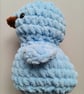 Crochet Plushie Duckling (Light Blue-Brown) - super soft, great gift!