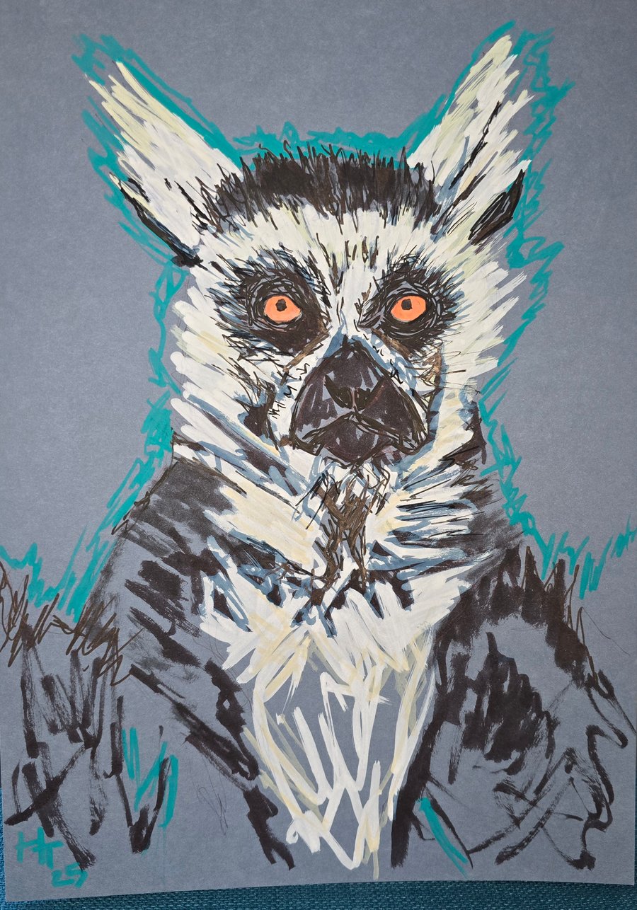Lemmy the Lemur - A4 painting