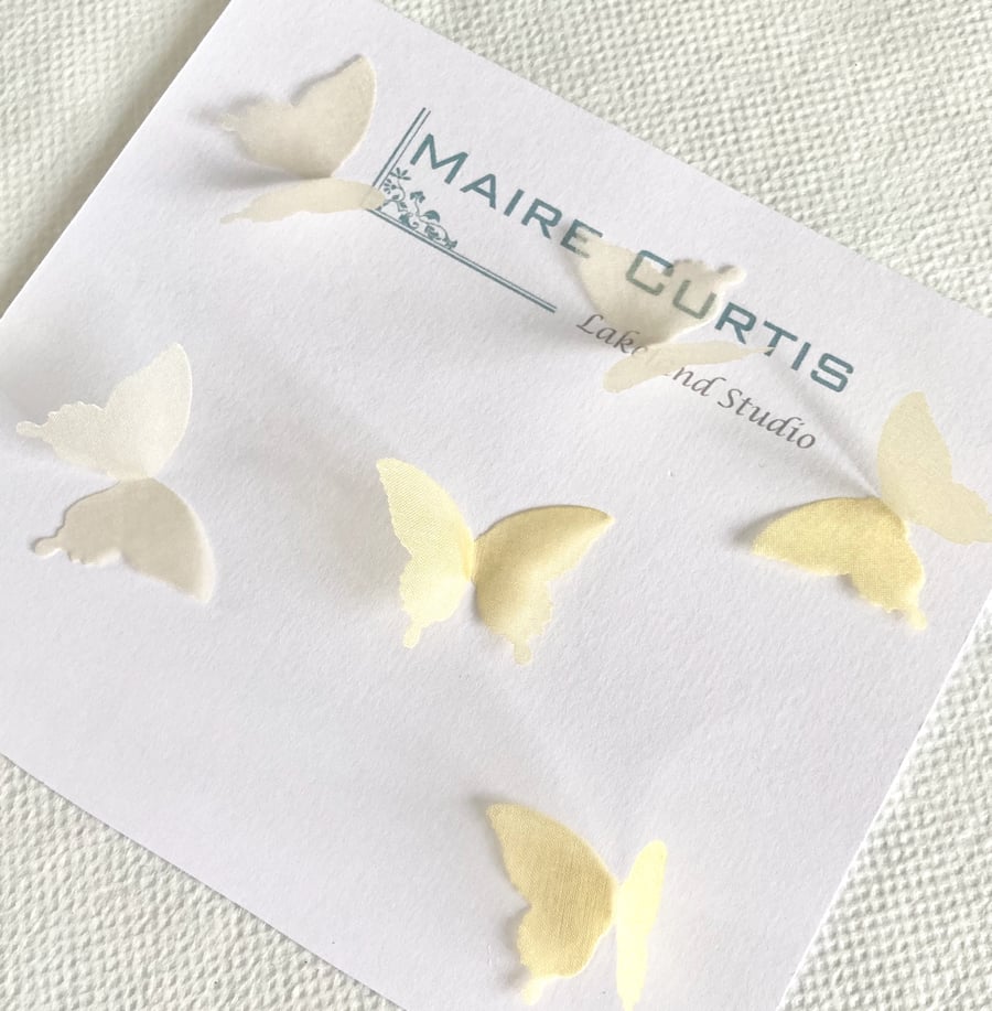 Mini Silk Organza Butterflies in Shades of Yellow