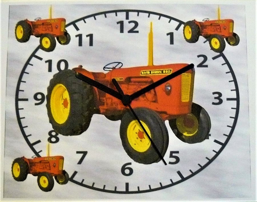 tractor red 990 wall hanging clock vintage tractor d brown 990 implematic clock