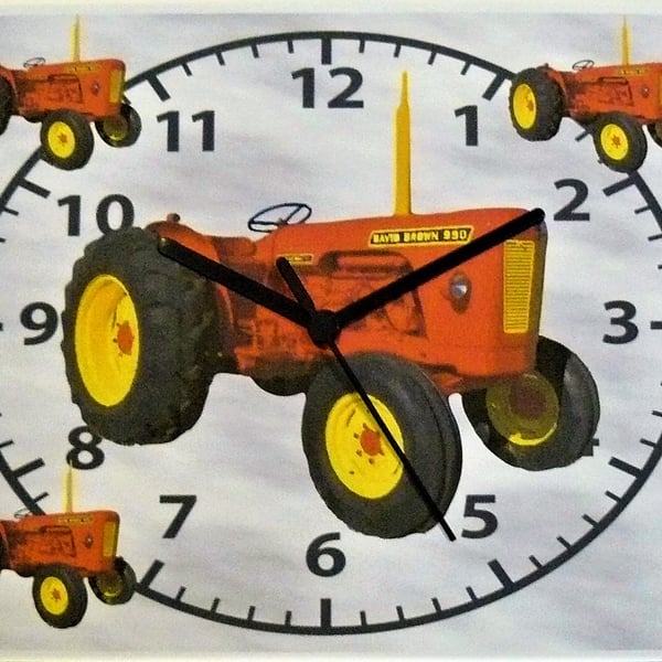 tractor red 990 wall hanging clock vintage tractor d brown 990 implematic clock