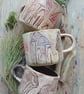 mixed mushroom tea cup - stoneware smaller cup mug teal or natural