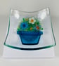 Fused glass flower pot trinket dish  - Image 3