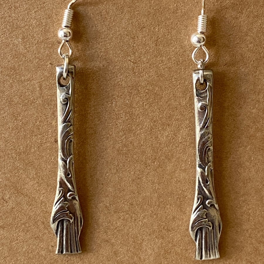 Earings with vintage spoon drops