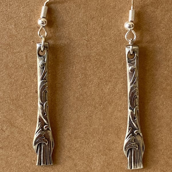 Earings with vintage spoon drops