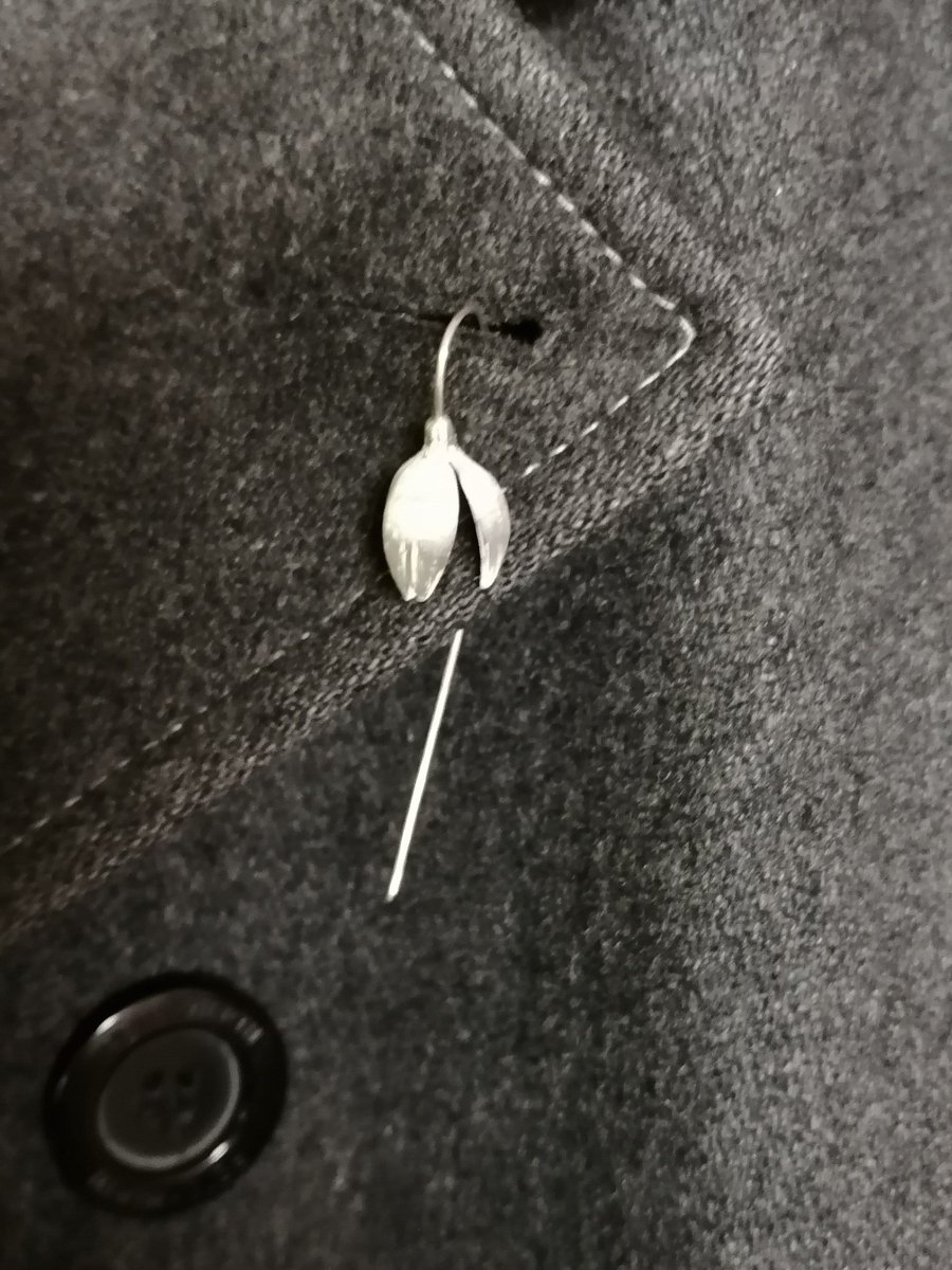 Snowdrop Pin hand made from Silver
