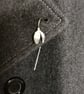 Snowdrop Pin hand made from Silver - Image 1