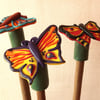 Handmade Butterfly Garden Cane Toppers (set of three)