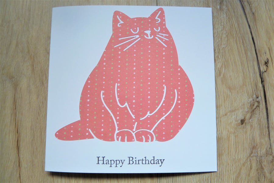 happy birthday cat card