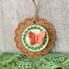 Ceramic butterfly magnet orange