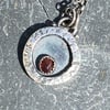 Thames garnet shadow box pendant