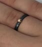 Olde Gold Dot Ring, gold dot ring, oxidised ring, 2mm hammered ring, stack ring, - Image 7