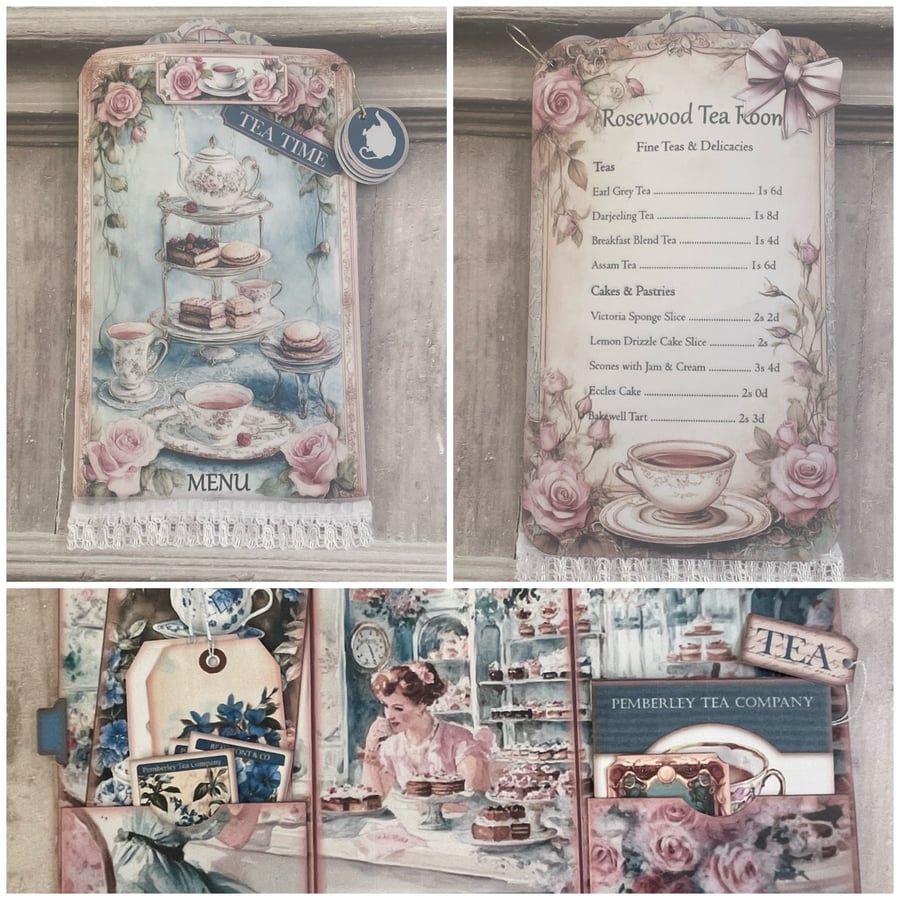 Tea Room - Afternoon Tea Pocket, Flip Folder & Tags by Carolee Crafts - PB3 0021