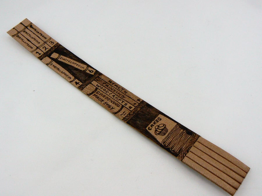 pyrographed bookmark ( books)