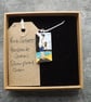 Handmade Ceramic Rock Goddess pendant in blue and turquoise - Image 5