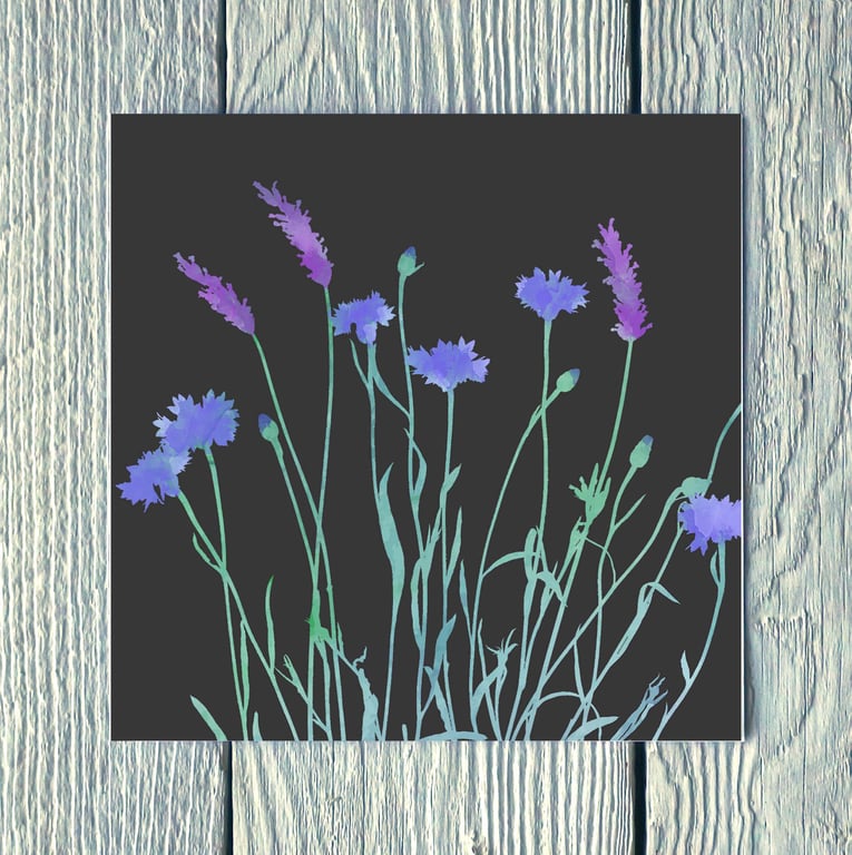 Lavender and Cornflowers, Greetings Card