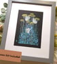 Three Cabbage White Butterflies original wall art, small drawing - Image 2
