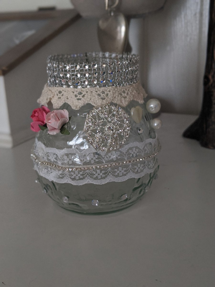 vintage style jewelled candle holder