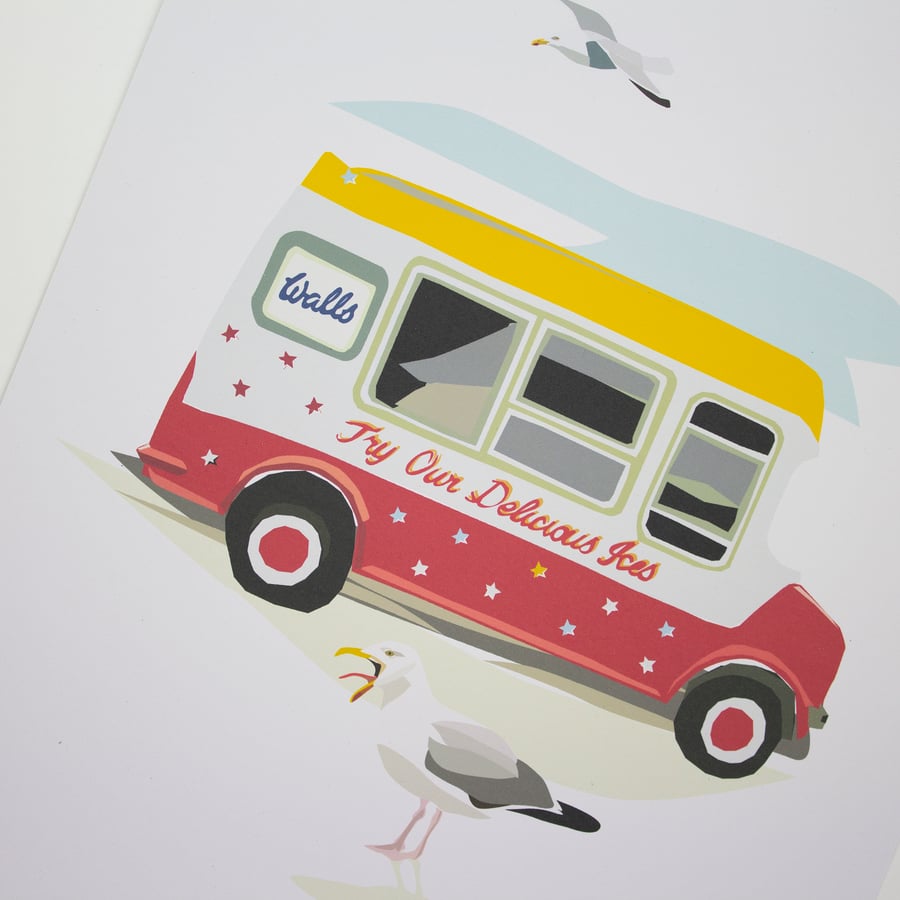 Vintage Ice Cream Van Poster