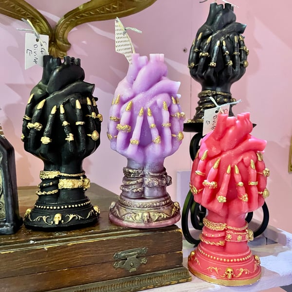 Anatomical Heart Candle Witch Hand Candle