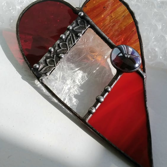 Stained Glass Patchwork Heart