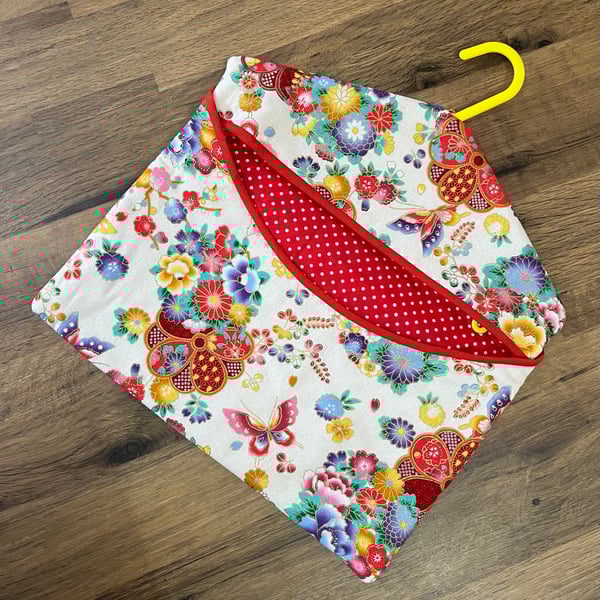 Peg bag in Japanese-inspired fabric