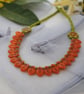 Orange leaf and chartreuse peony flower necklace - Image 4