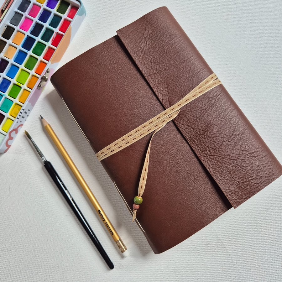 Marble Watercolour Leather Journal, A5 Summer Seconds