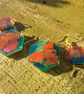 Earthy Green and Brown Hexagon Earrings