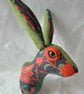 Faux hare head wall mount in William Morris fabric - Image 5
