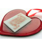 Handmade Glass Hanging Red Love Heart- King or Queen Of Hearts or Diamonds  - Image 4