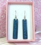 Blue dangle earrings, lightweight colourful minimalist earrings - Image 3