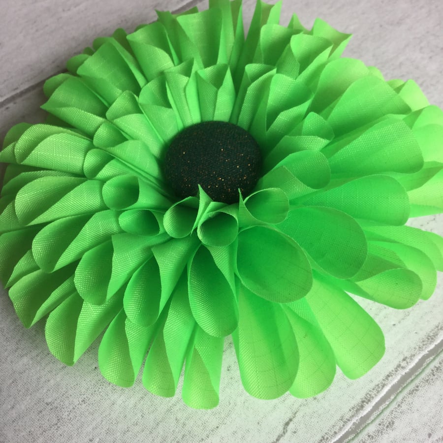Vivid Green Fabric Flower Corsage