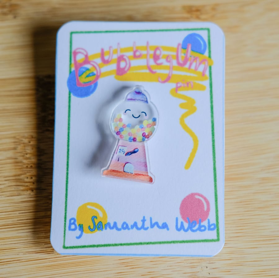 Kawaii Candy Retro Gumball Machine acrylic pin