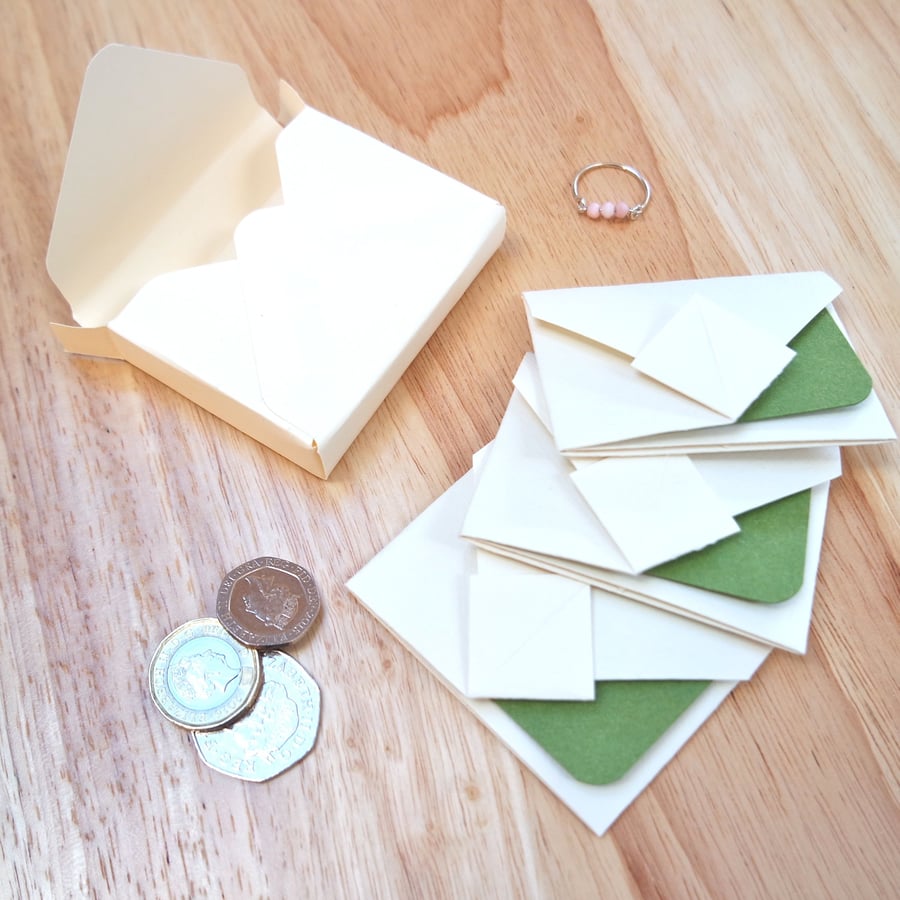 Mini Origami Envelope Box Set - green sage