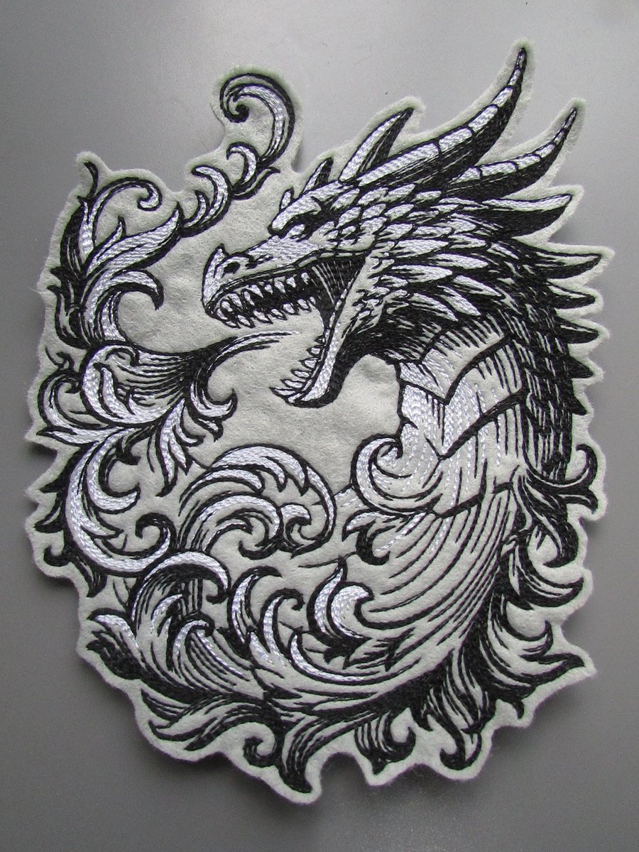 Dragon Embroidered Sew on Applique Patch