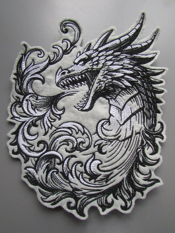 Dragon Embroidered Sew on Applique Patch