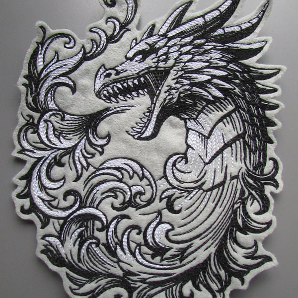 Dragon Embroidered Sew on Applique Patch