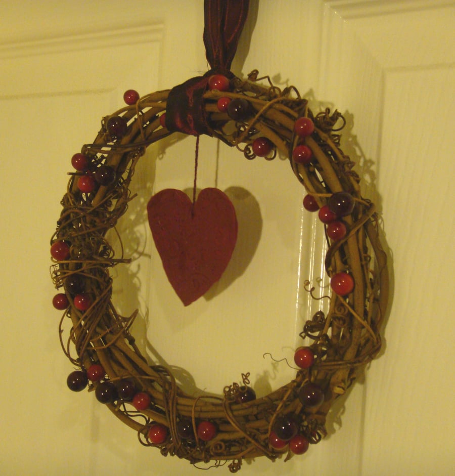 Polymer Heart Christmas Wreath