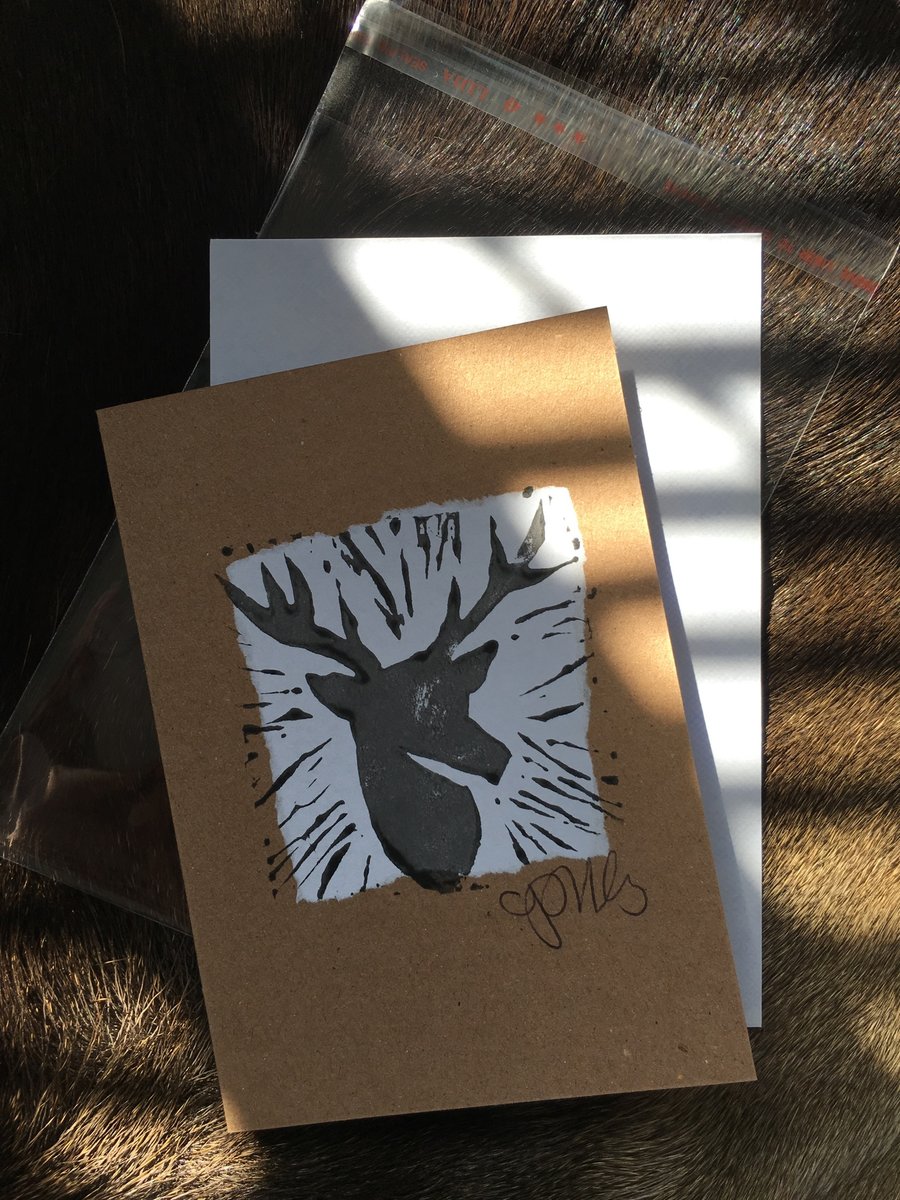 Handprint card: deer