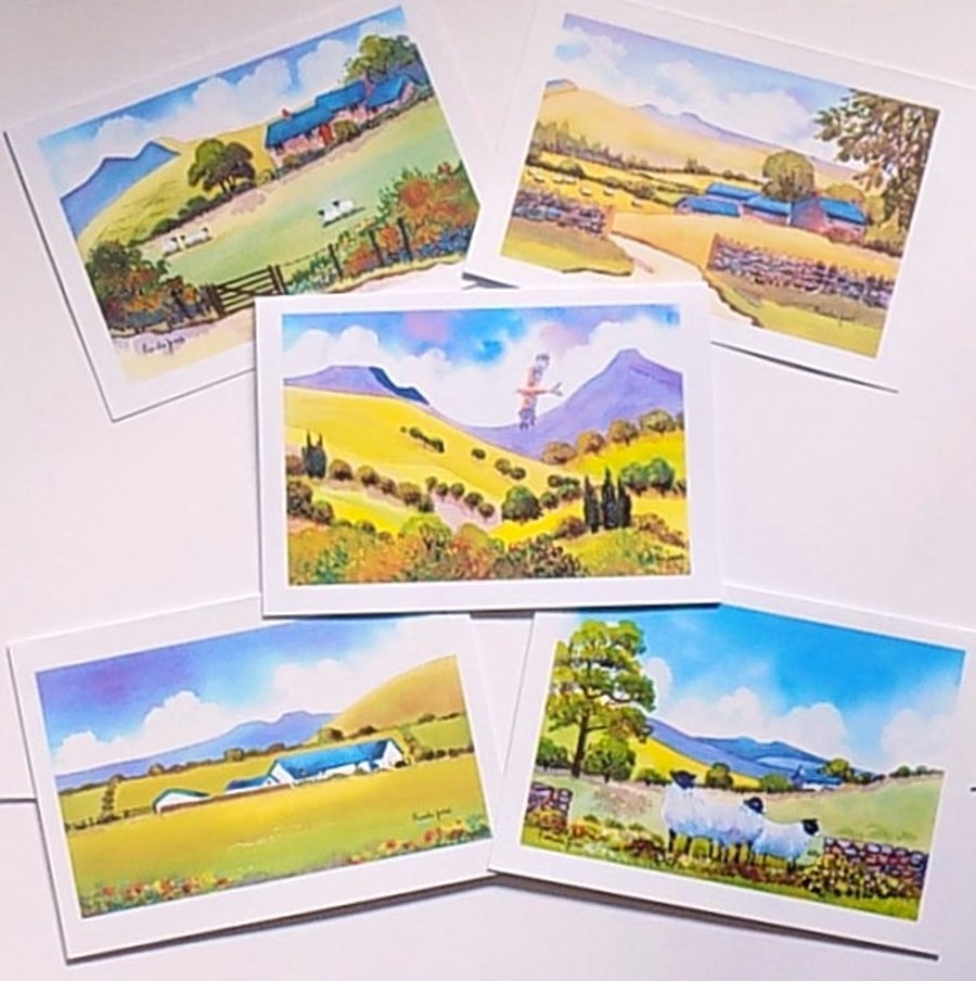 Brecon Beacons Collection, Greeting Cards, Set of 5, Blank inside, any occasion