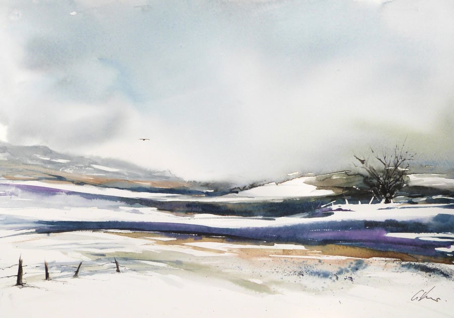 A Winters Day, Original Watercolour Painting.