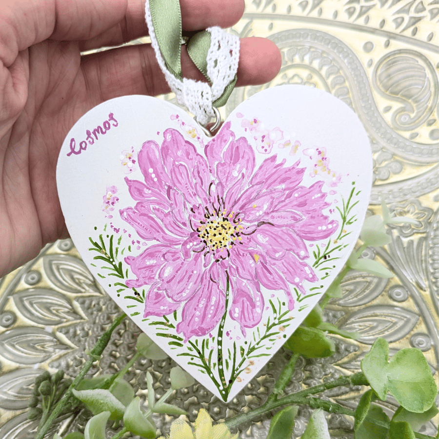 Cosmos hand-painted October birthday decoration