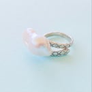 Baroque Pearl Ajustable Ring in Sterling Silver