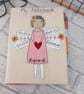 A5 book reuseable fabric book cover, student gift, reusable book cover, applique - Image 3