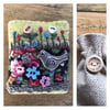 Liberty fabric felt lace charm brooch badge
